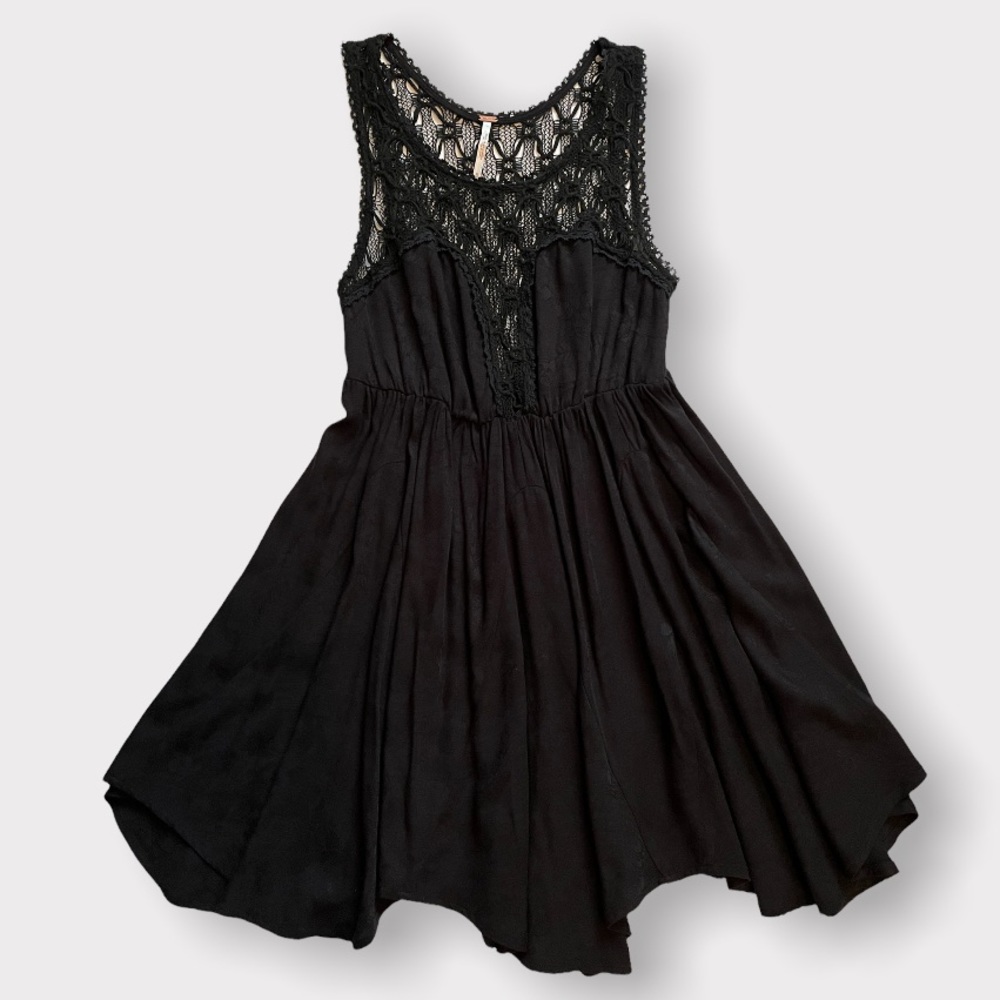 Free People Lace Trim Mini Dress